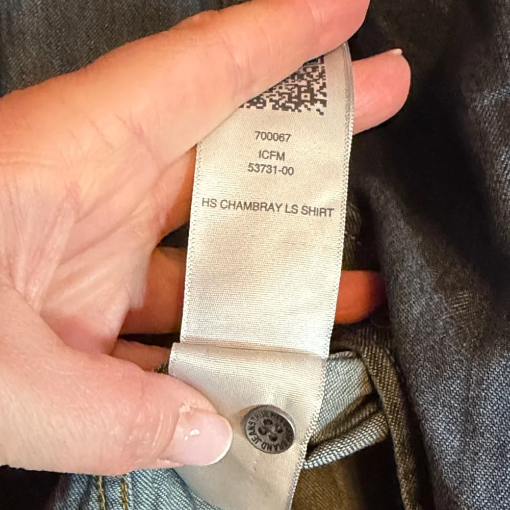 True Religion Indigo Chambray Denim Button-Up Shirt
